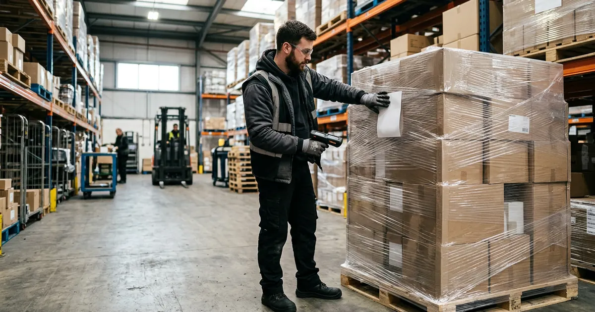 Obeležavanje paletne robe nalepnicom pre otpreme